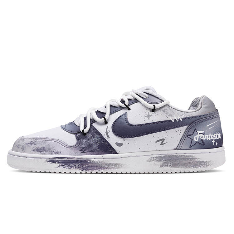 Nike Nike EBERNON Night Whisper Galaxy Slip Resistant Abrasion Resistant Low top Skateboard Shoes Men's White Purple