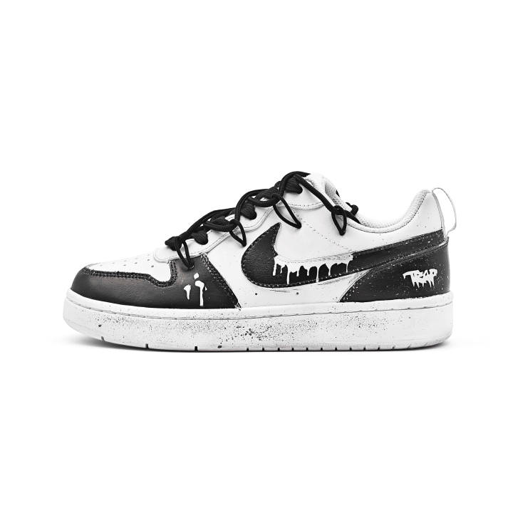 Nike Nike Court Borough Pitfall Abrasion Resistant Breathable Low top Skateboard Shoes Unisex White