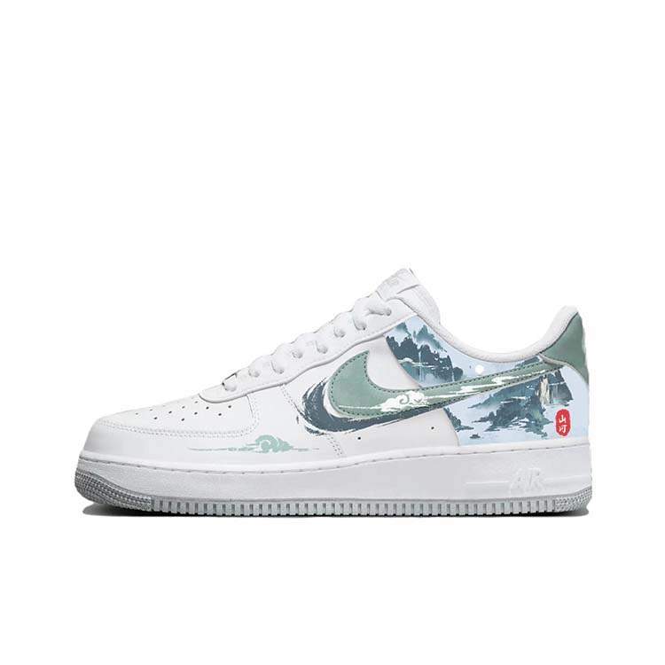 Nike Nike Air Force 1 Slip Resistant Low top Skateboard Shoes Men's White Green