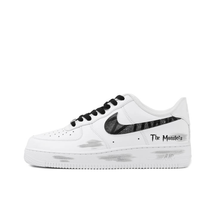 Nike Nike Air Force 1 Slip Resistant Abrasion Resistant Low top Skateboard Shoes Unisex White Black