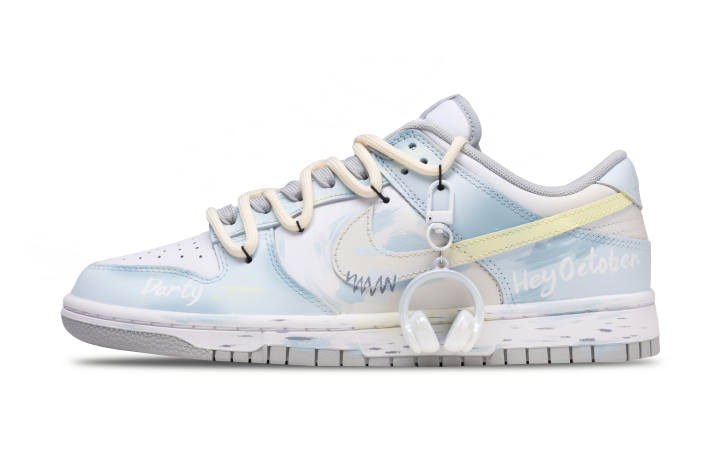 Nike Nike Dunk Waterproof And Wear resistant Low top Skateboard Shoes Unisex Light Blue