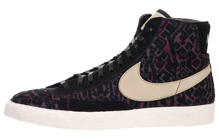 Nike Nike Blazer Premium Wear resistant And Lightweight Mid top Skateboard Shoes Women's Black Purple