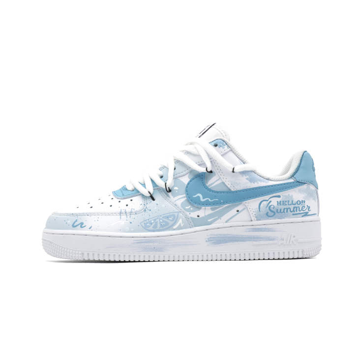 Nike Nike Air Force 1 Lime Summer Cushioning Abrasion Resistant Cushioning, Wear Resistant Low top Skateboard Shoes Men's