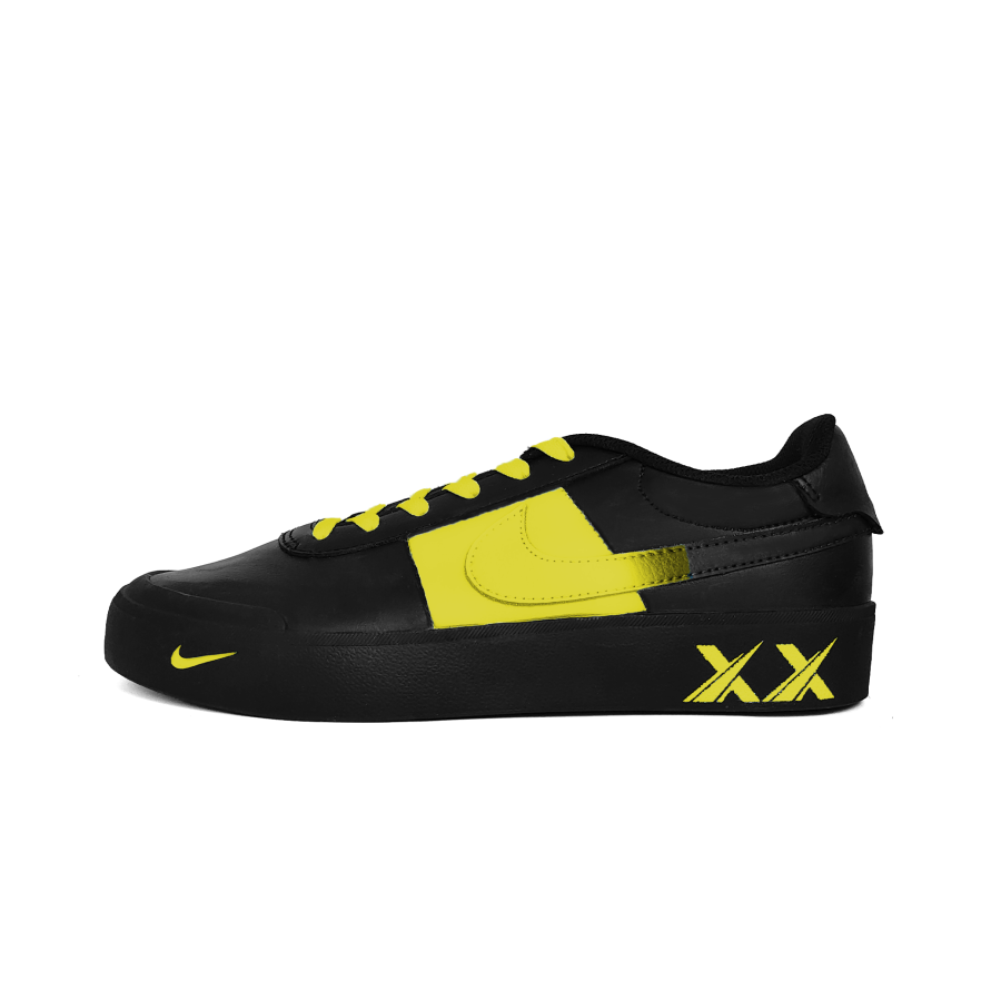 Nike Nike Court Shot Fall Abrasion Resistant Abrasion Resistant Low top Skateboard Shoes Unisex Black Yellow