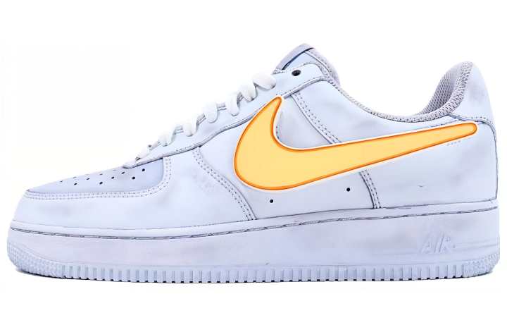 Nike Nike Air Force 1 Low top Skateboard Shoes Men's Gray Orange
