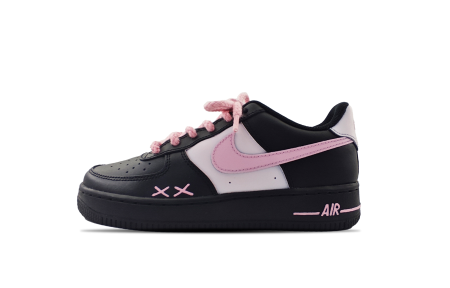 Nike Nike Air Force 1 Slip Resistant Abrasion Resistant Low top Skateboard Shoes Women's Black Pink