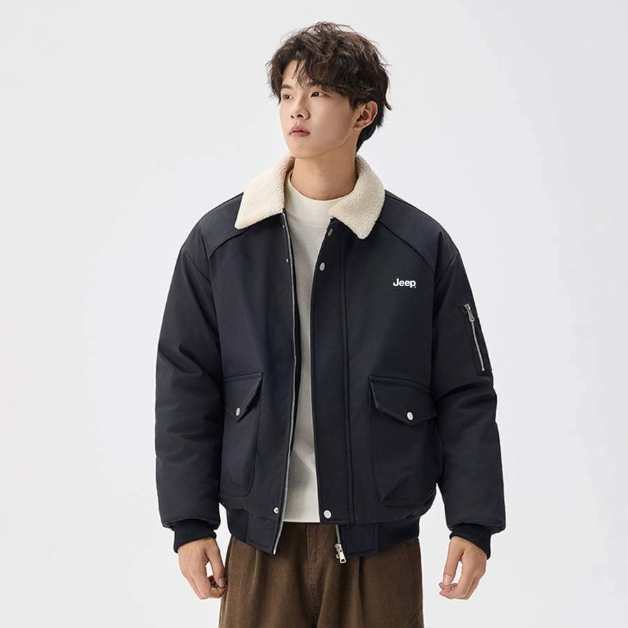 Jeep Jeep Puffer Jackets Unisex Lapel Thickened Cargo Puffer Jacket