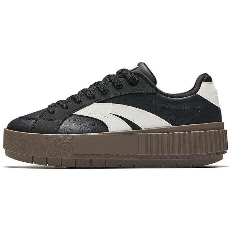 Anta Slip Resistant And Abrasion Resistant Coverage Low top Skateboard Shoes Women's Black White