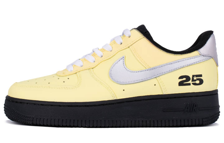 Nike Nike Air Force 1 Star Chan BBL Abrasion Resistant Low top Skateboard Shoes Unisex Black Yellow Silver