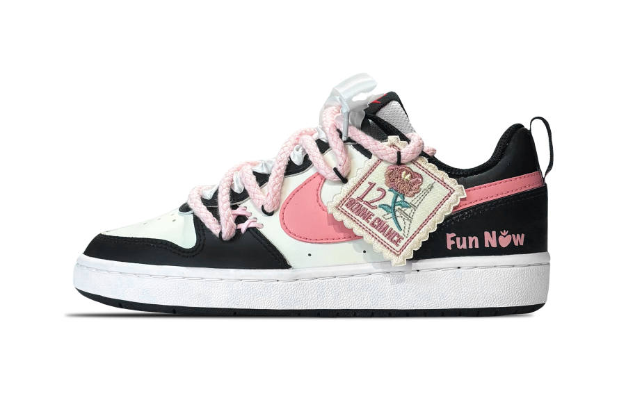 Nike Nike Court Borough 2 Low top Skateboard Shoes GS Black Pink