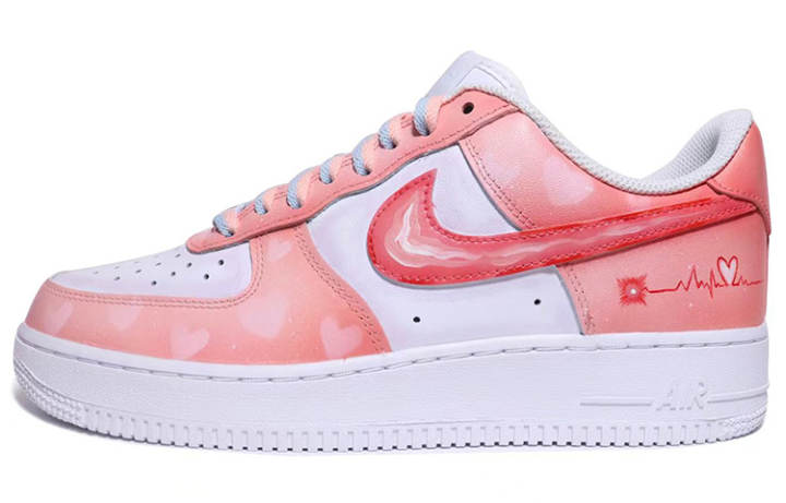Nike Nike Air Force 1 Low top Skateboard Shoes Men's White Red Pink
