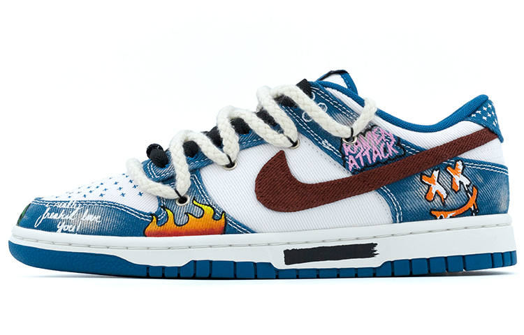 Nike Nike Dunk Coverage Non Slip And Waterproof Cushioning Quick Dry Abrasion Resistant Low top Skateboard Shoes Men's Blue