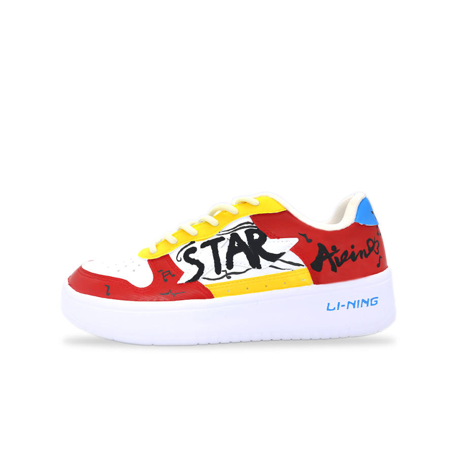 Li-Ning Li Ning Floating Boat Wear resistant And Lightweight Low top Skateboard Shoes Women's White Red