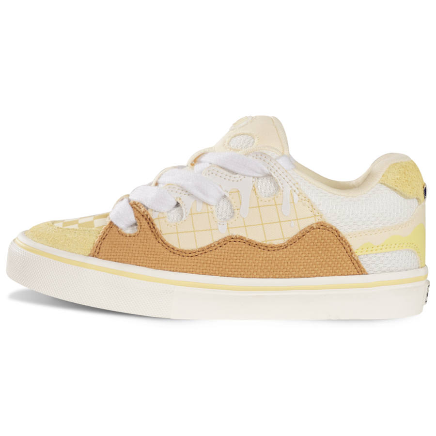 Ollieskate Waffle Cake Slip Resistant Abrasion Resistant Low top Skateboard Shoes Unisex Yellow