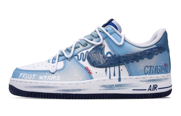 Nike Nike Air Force 1 Slip Resistant Low top Skateboard Shoes Men's Blue White