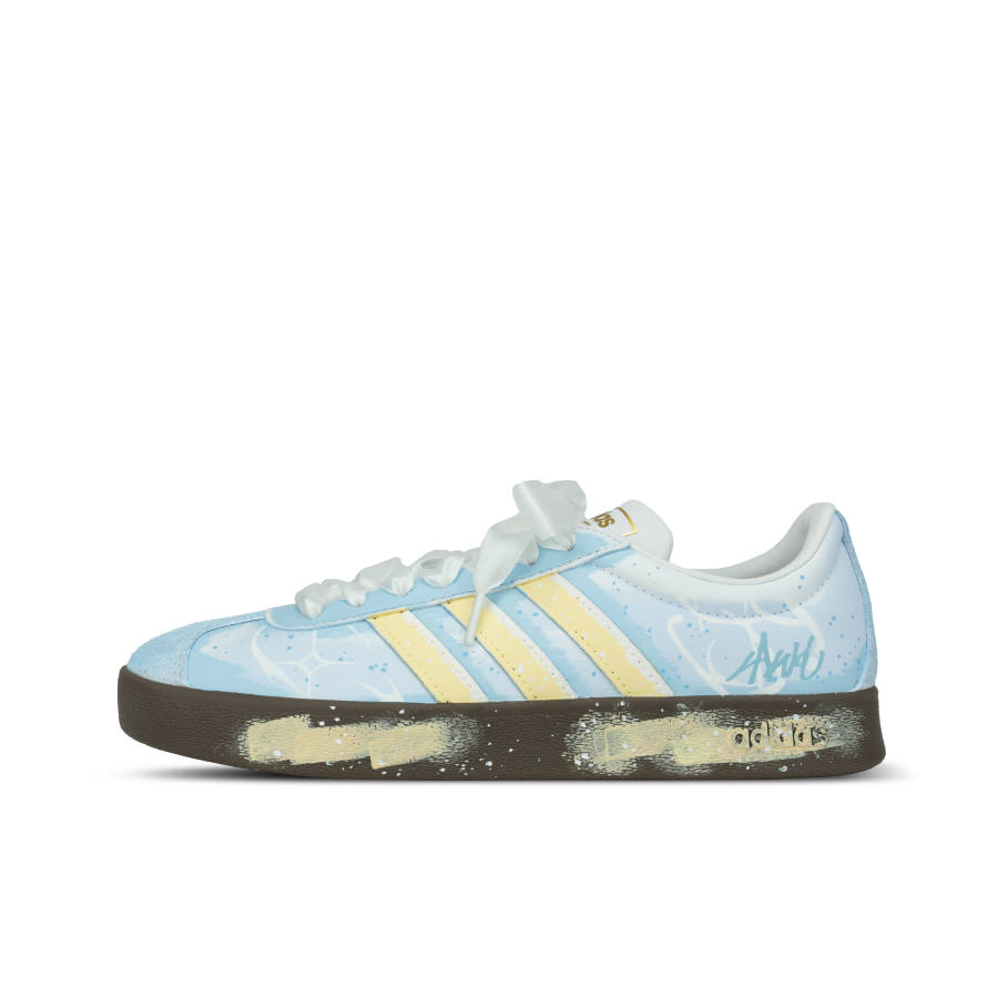 Adidas Adidas VL COURT 2.0 Polaris Light Abrasion Resistant Abrasion Resistant Skateboard Shoes Unisex Blue Yellow