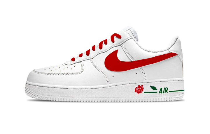 Nike Nike Air Force 1 Rose Red Abrasion Resistant Abrasion Resistant Low top Skateboard Shoes Unisex Red White