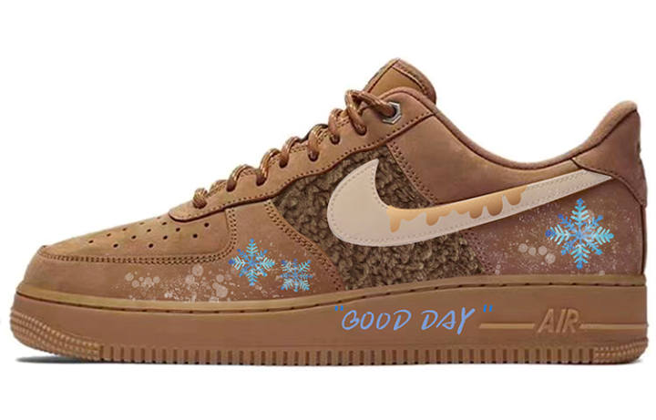 Nike Nike Air Force 1 Slip Resistant Lightweight Non slip Lightweight Low top Skateboard Shoes Unisex Umber