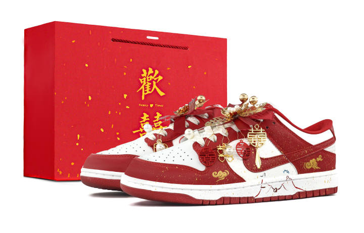 Nike Nike Dunk Chinese Fashion Trend Joy Rhythm 2.0 Low top Skateboard Shoes Unisex Red