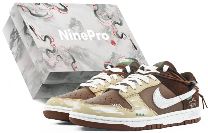 Nike Nike Dunk Abrasion Resistant Abrasion Resistant Low top Skateboard Shoes Unisex White Brown