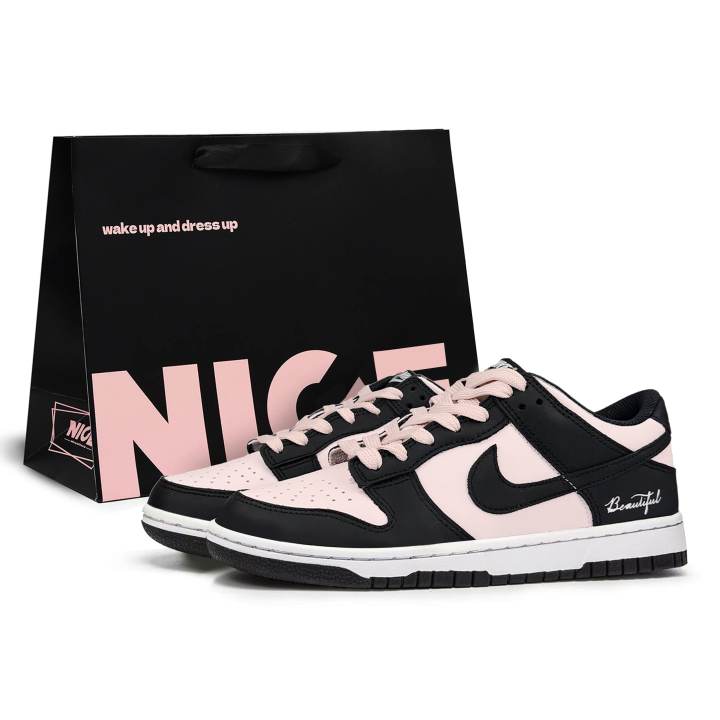 Nike Nike Dunk Low top Skateboard Shoes Women's Black Pink