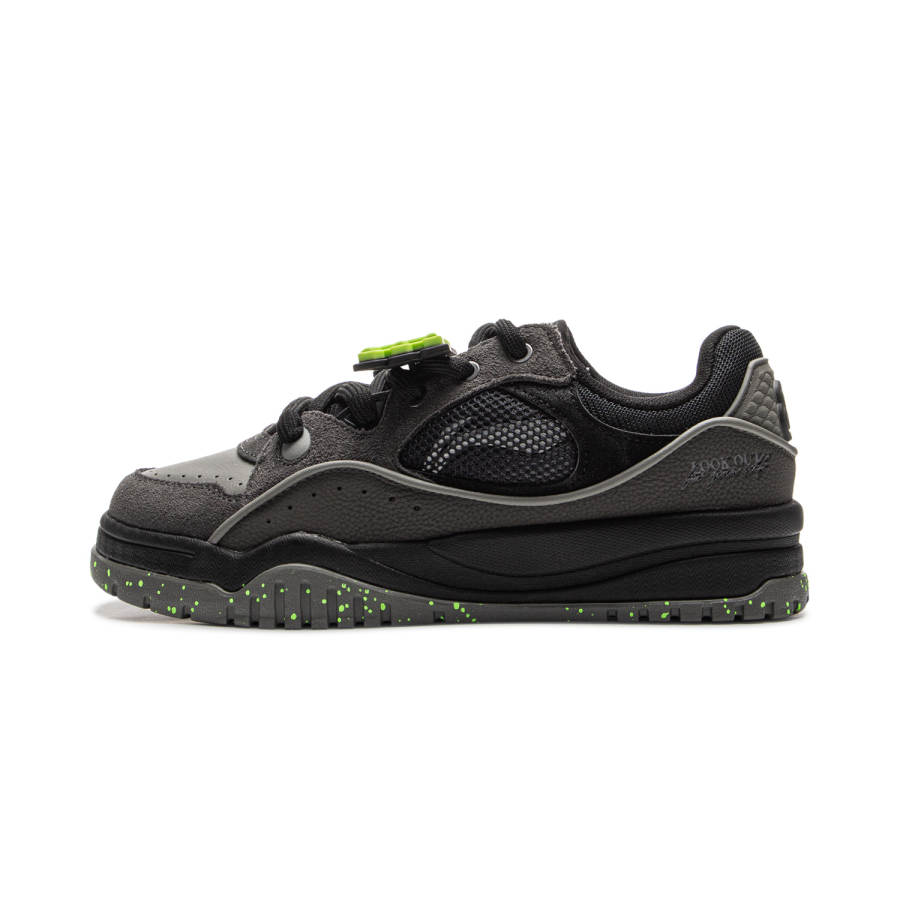 Li-Ning Li Ning x LOL Slip Resistant Abrasion Resistant Low top Skateboard Shoes Men's Gray Black