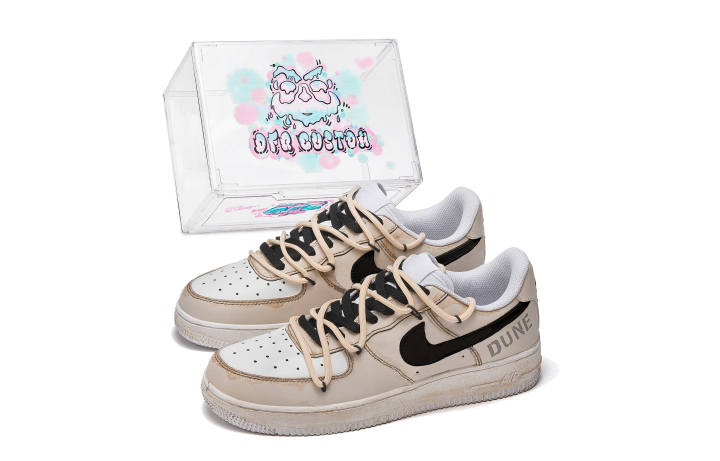 Nike Nike Air Force 1 Da Vinci Custom, Box, Wasteland, Post Apocalyptic, Sand Dune