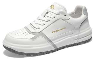 KOLUMB Top Grain Cow Leather Slip Resistant And Breathable Low top Skateboard Shoes White