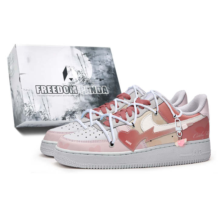 Nike Nike Air Force 1 Freedom Panda, Box, Romantic Footprints Slip Resistant Cushioning Abrasion Resistant