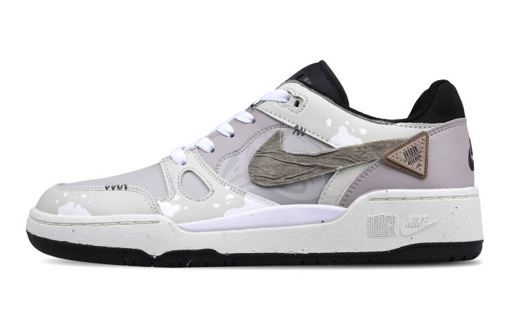 Nike Nike Full Force Slip Resistant Slip Resistant Low top Skateboard Shoes Men's Beige Gray