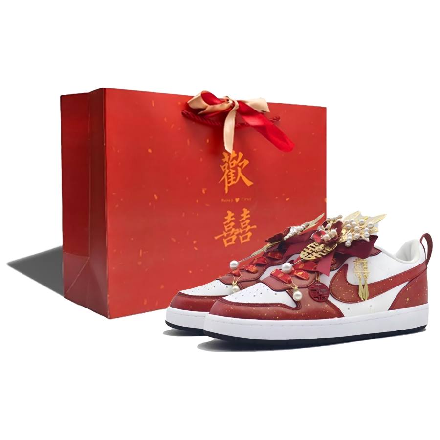 Nike Nike Court Borough GS Bonded Abrasion Resistant Low top Skateboard Shoes Women's Burgundy