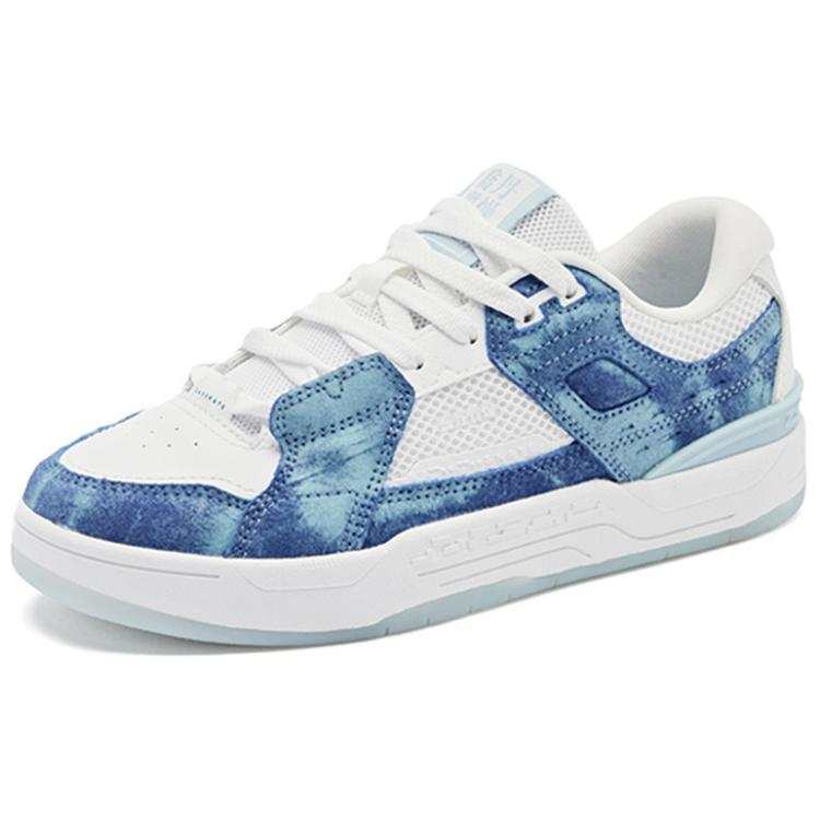 QIAODAN Abrasion Resistant Breathable Low top Skateboard Shoes Women's White Blue