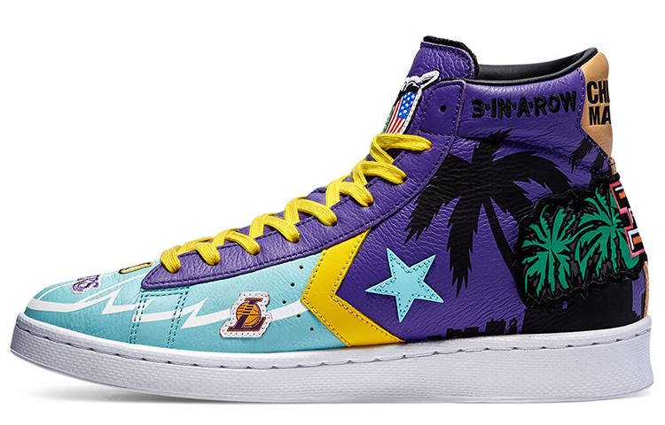 Converse Pro Leather Chinatown Market x Pro Leather Converse High 'Lakers Championship Jacket'