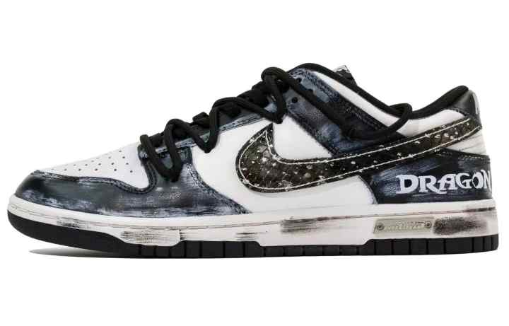 Nike Nike Dunk Leather Low top Skateboard Shoes Unisex Black White
