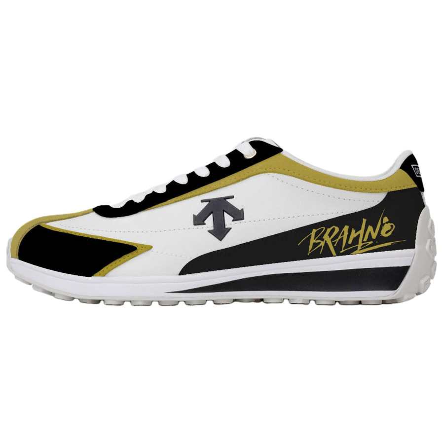 DESCENTE Cron Racer Abrasion Resistant Low top Skateboard Shoes Unisex Black Yellow