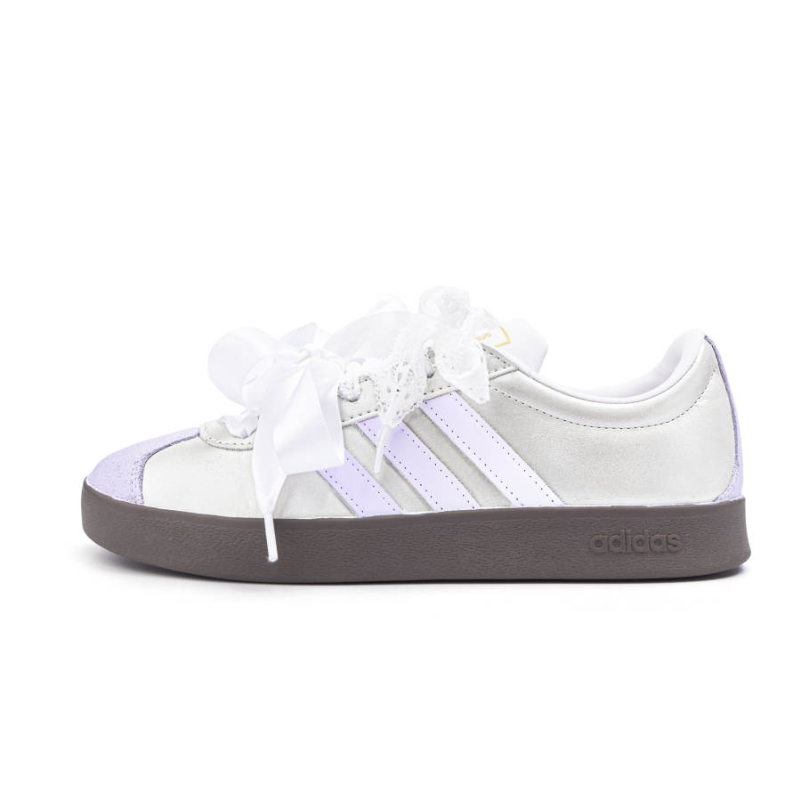 Adidas Neo VL Court 2.0 Slip Resistant Low top Skateboard Shoes Unisex Silver Pink
