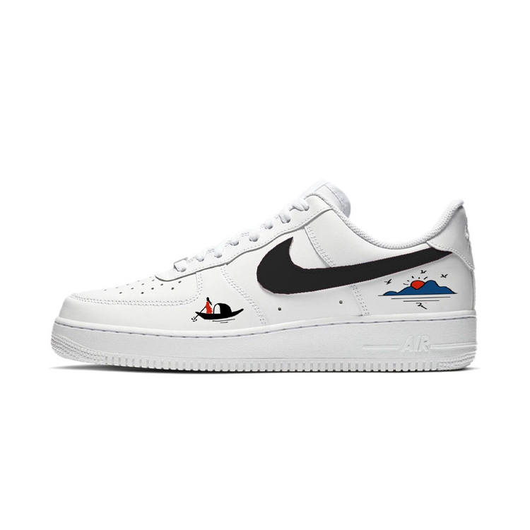 Nike Nike Air Force 1 Solitary Canoe Low top Skateboard Shoes Women's Black White Red