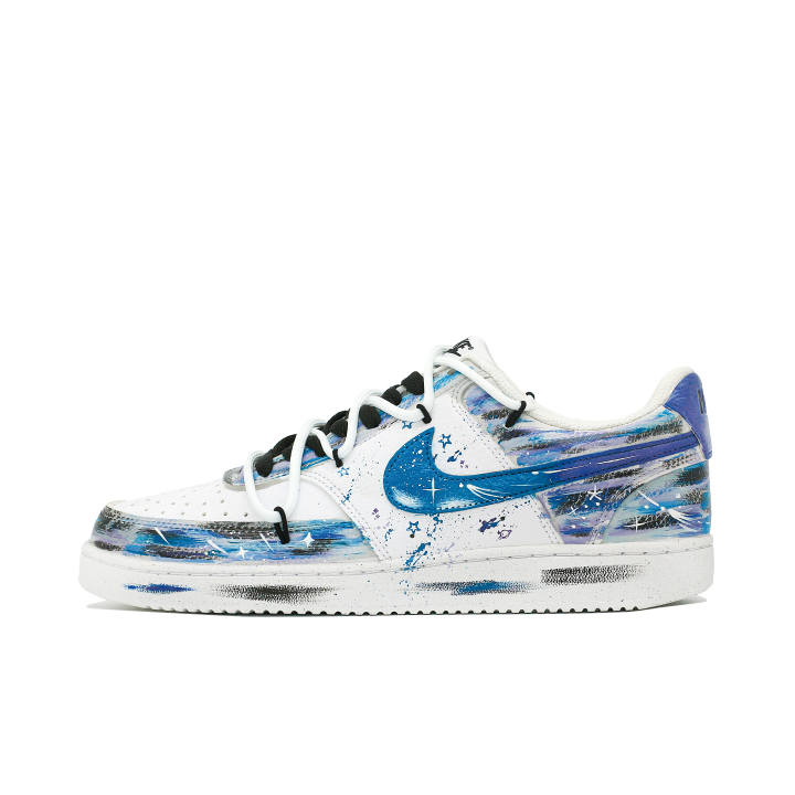 Nike Nike Court Vision 1 Leather Slip Resistant Low top Skateboard Shoes Men's Blue