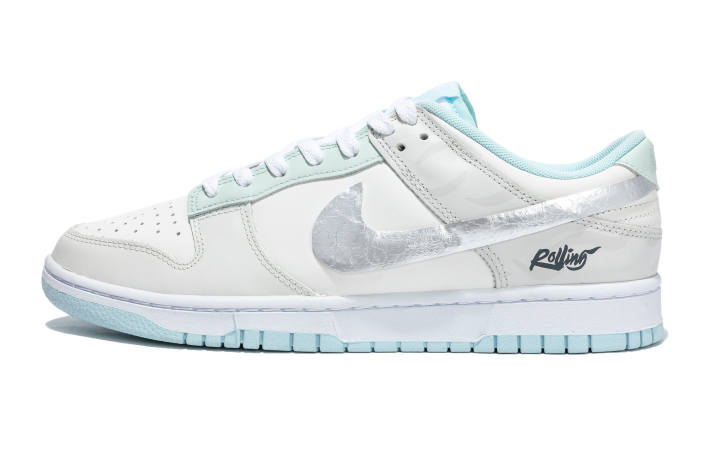 Nike Nike Dunk Ice Blue Maris Sal Slip Resistant Abrasion Resistant Low top Skateboard Shoes Unisex White Silver Blue