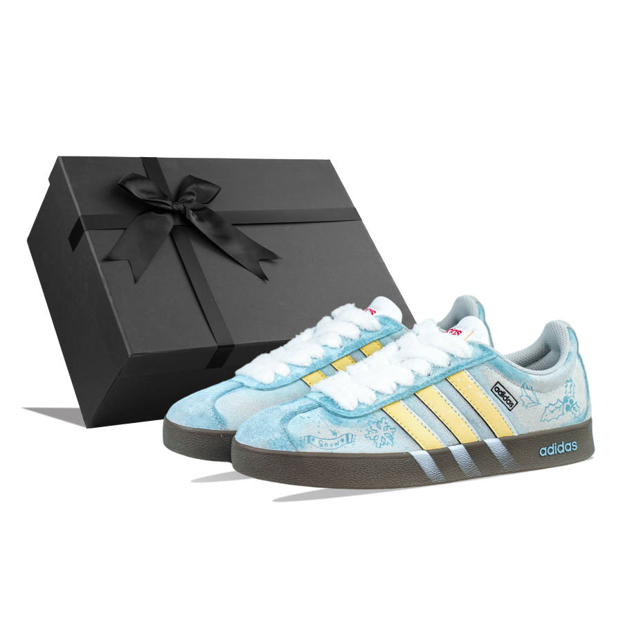 Adidas Adidas VL COURT 2.0 Abrasion Resistant Low top Skateboard Shoes Unisex Light Blue