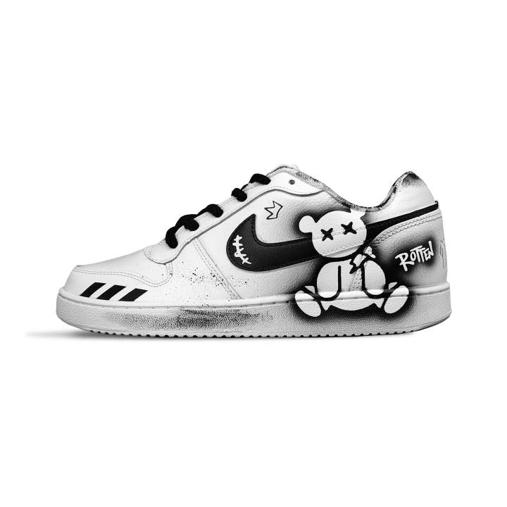 Nike Nike EBERNON Tower Rabbit Slip Resistant Cushioning Abrasion Resistant Low top Skateboard Shoes Men's Black
