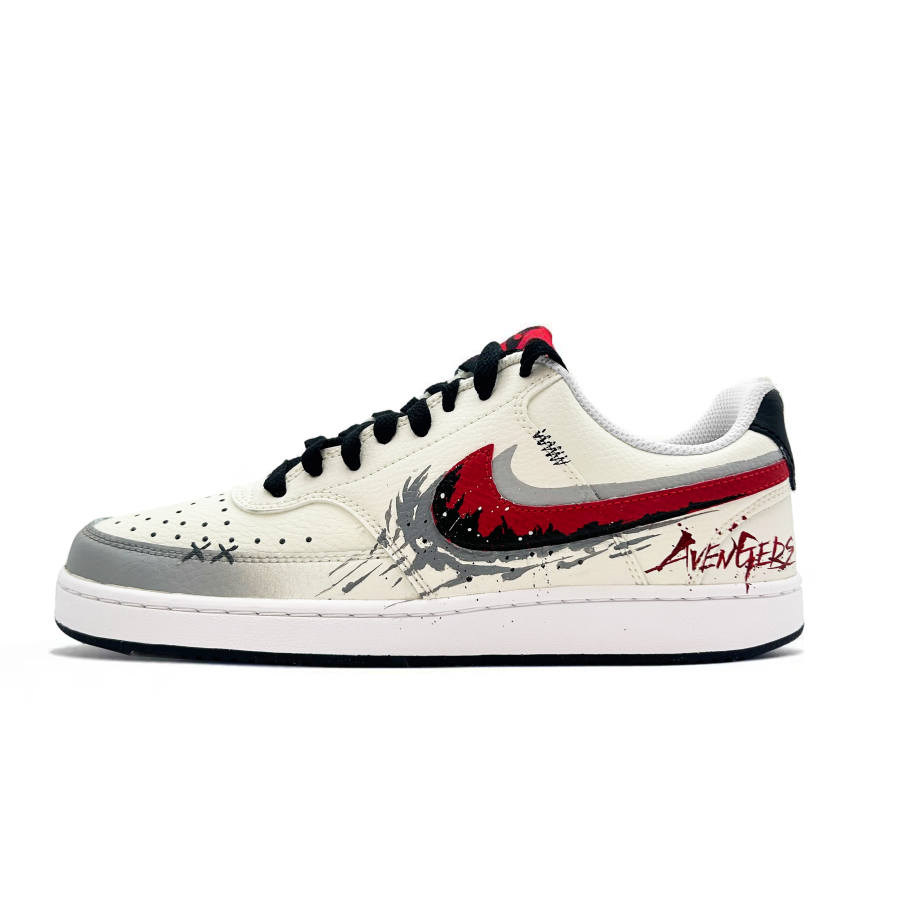 Nike Nike Court Vision 1 Avengers Abrasion Resistant Lightweight Breathable Low top Skateboard Shoes Men's Beige Gray