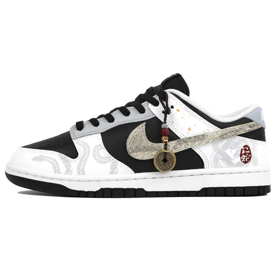 Nike Nike Dunk Slip Resistant Abrasion Resistant Low top Skateboard Shoes Men's White Black