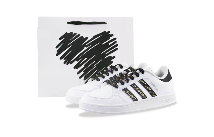 Adidas Neo Breaknet Abrasion Resistant Low top Skateboard Shoes Unisex Black Gold