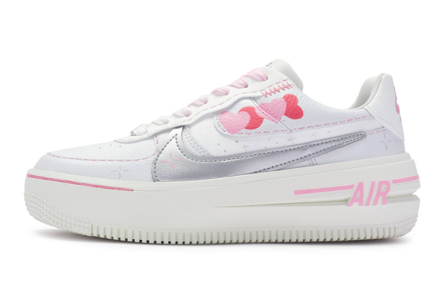 Nike Nike Air Force 1 811 Manufacturing, Shimmering Love Low top Skateboard Shoes Women's White Pink