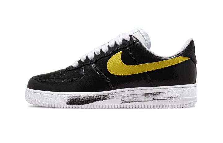 Nike Nike Air Force 1 Black Yellow Scraping Mops Abrasion Resistant Abrasion Resistant Low top Skateboard Shoes Unisex