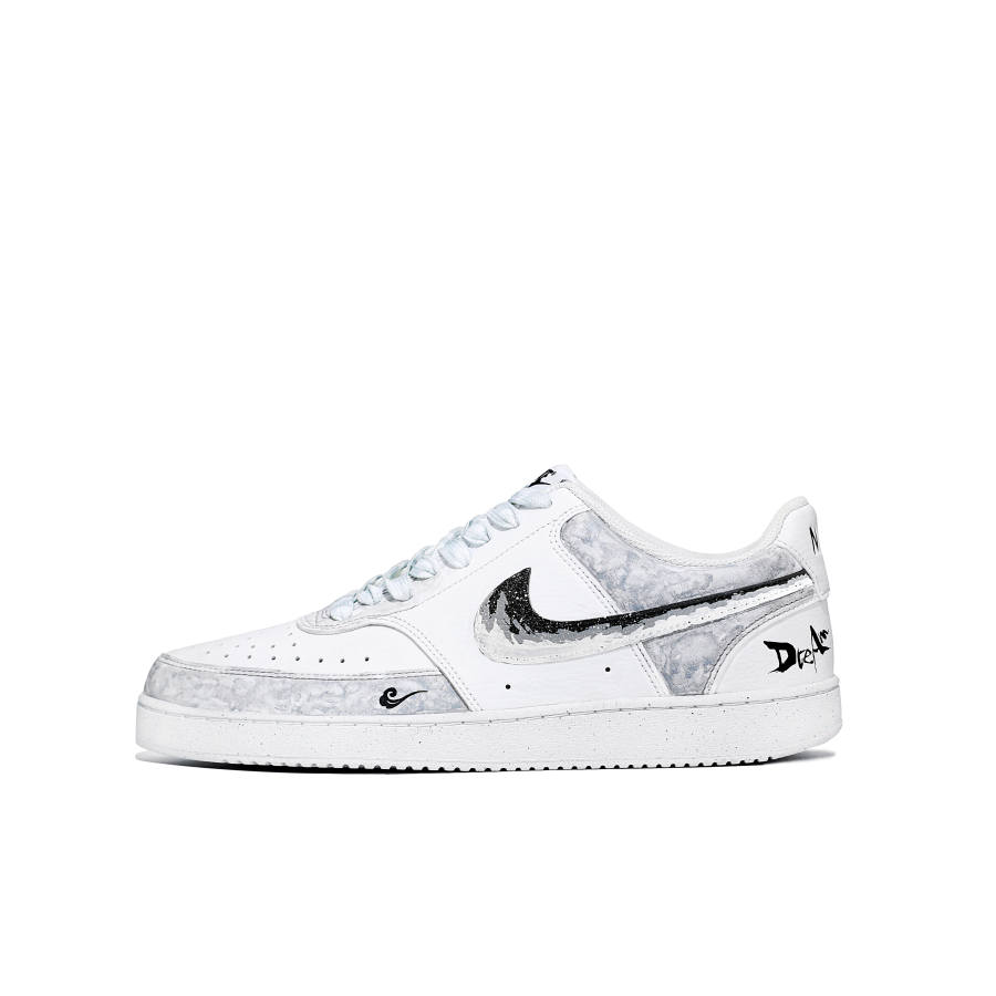 Nike Nike Court Vision 1 Synthetic Leather Abrasion Resistant Low top Skateboard Shoes Men's Gray