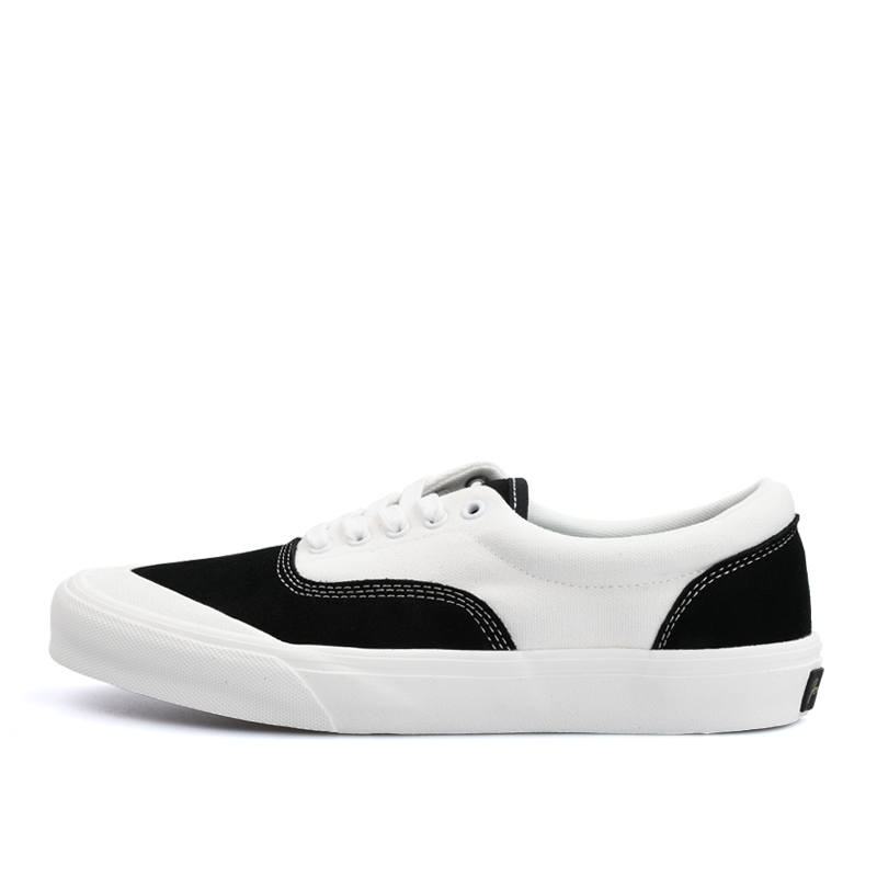 GOLUCK Black White Dual Combo Suede Low top Skateboard Shoes Unisex