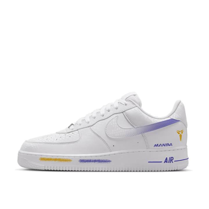 Nike Nike Air Force 1 Low Kobe Forever White Leather Abrasion Resistant Abrasion Resistant Low top Skateboard Shoes Men's
