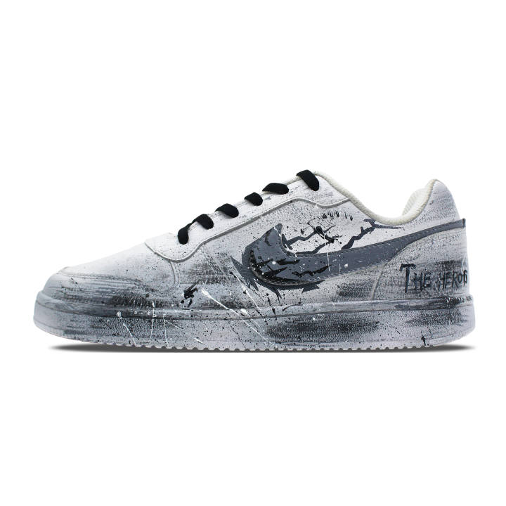 Nike Nike EBERNON Shadow Dirty Knight Abrasion Resistant Low top Skateboard Shoes Unisex Black White Gray